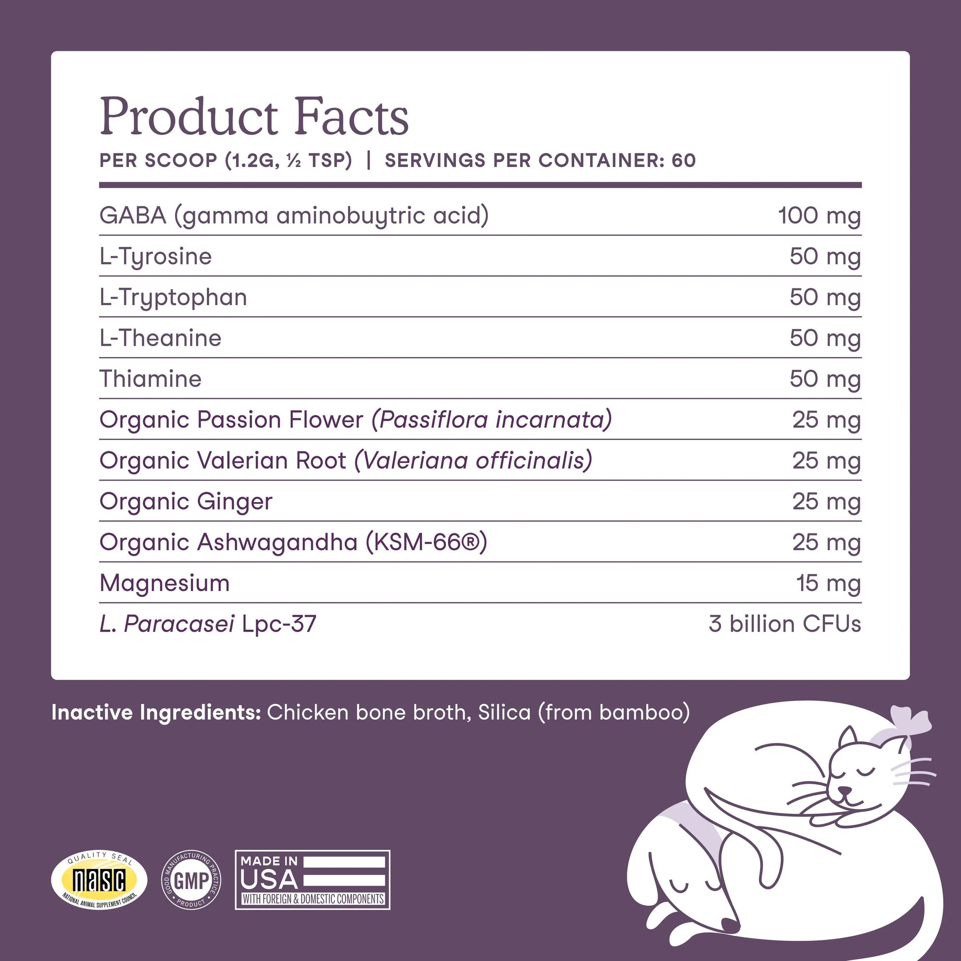 Fera Pets Calming Support for Dogs & Cats – Vet‑Formulated Supplement with L‑Theanine, GABA, Ashwagandha & Probiotics