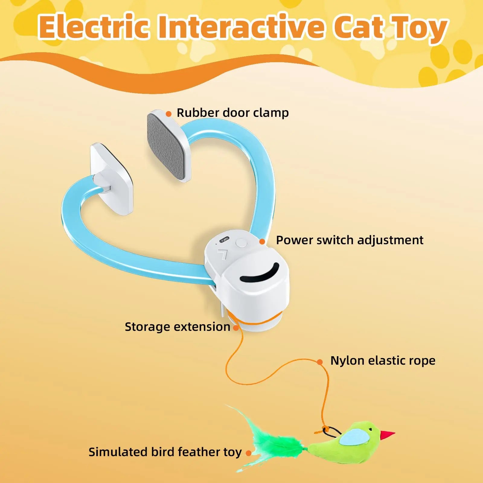 CATPICK Interactive Cat Toy for Indoor Cats - Best Kitten & Adult Cat Enrichment Stimulation Toy with Electric Flying Bird Feather Wand