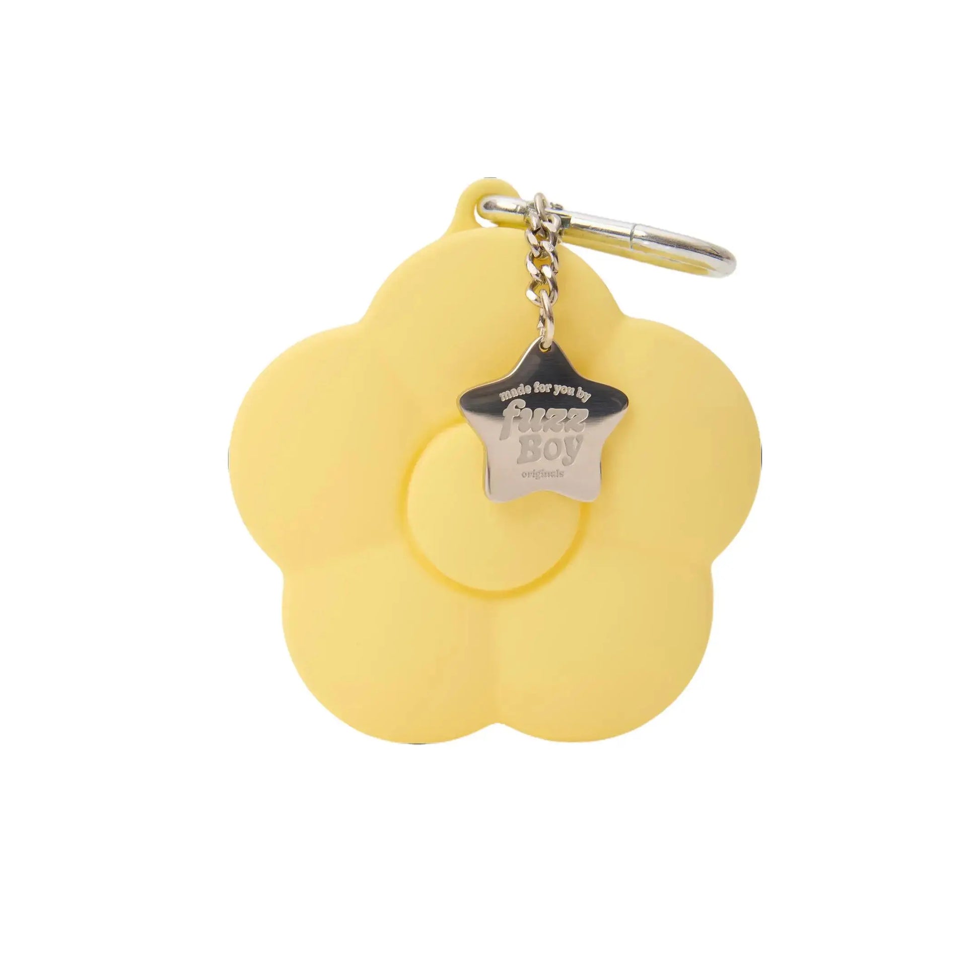 Fuzzboy Originals | Silicone Flower Dog Treat Pouch Keychain – Pink & Yellow