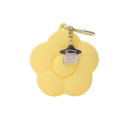 Fuzzboy Originals | Silicone Flower Dog Treat Pouch Keychain – Pink & Yellow