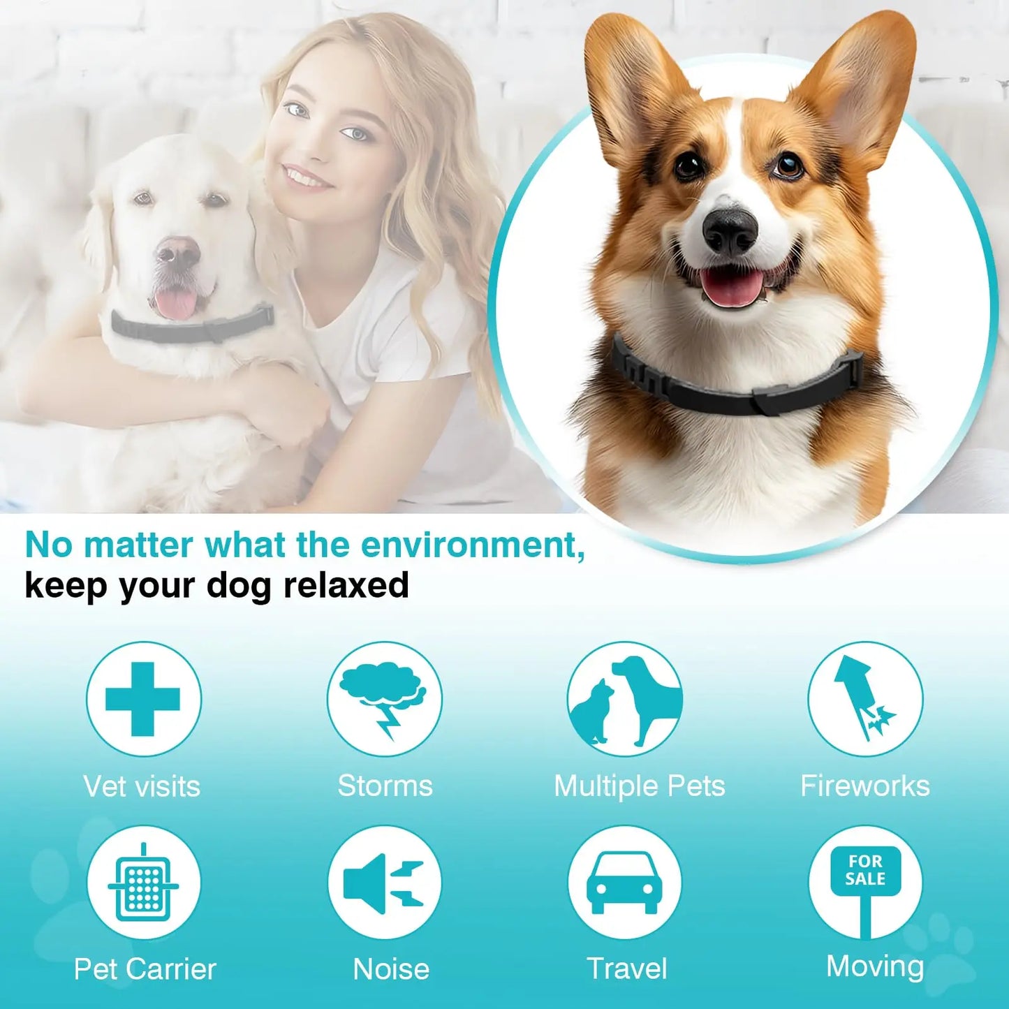 Pet Pulse Calming Collar for Dogs 6 Packs Dog Calming Pheromones Collar Separation Anxiety and Stress Relief anti Anxiety 60 Days Calm Pheromone Collars for Small Medium Large Dogs 25 Inch Adjustable Waterproof Summervibes