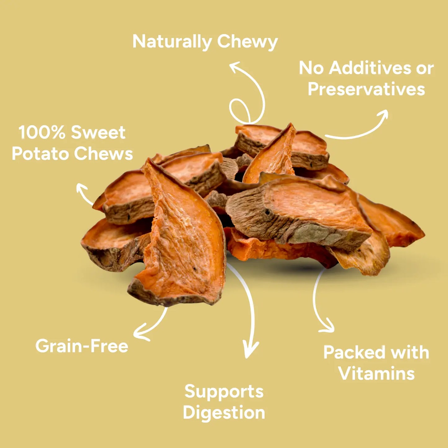 Gaines Family Farmstead Sweet Potato Chews for Dogs, Single Ingredient Dog Treats - No Additives or Preservatives