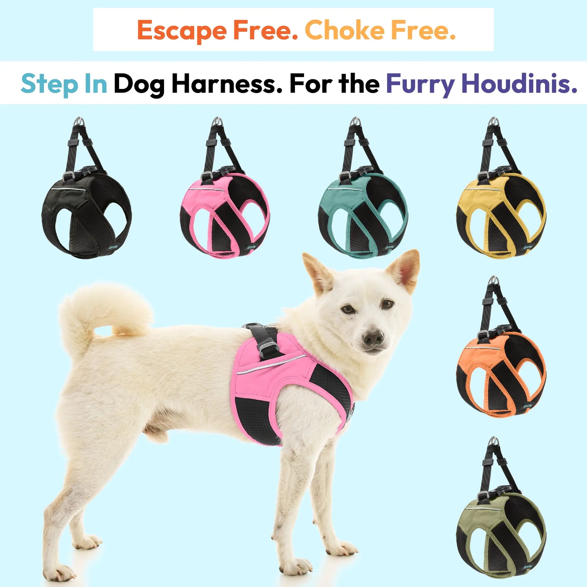 Gooby: Easy Fit X Dog Harness | Best No Escape & Choke-Free Step-In Dog Harness for Tiny Toy Breeds (XS), Small & Medium Dogs. Reflective | Lightweight | Moisture Wicking | Easy to Put on | Step in Design | Machine Washable