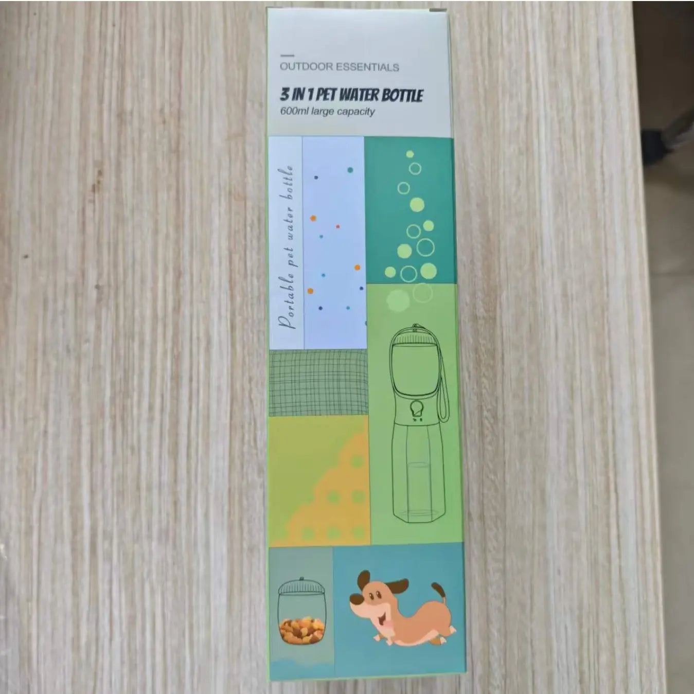 Multi-Functional Pet Water Bottle with Food Container, Portable Dog Drinking Fountain for Outdoor Walking Hiking Travel Puppy Supplies, Puppy Feeding Bottle