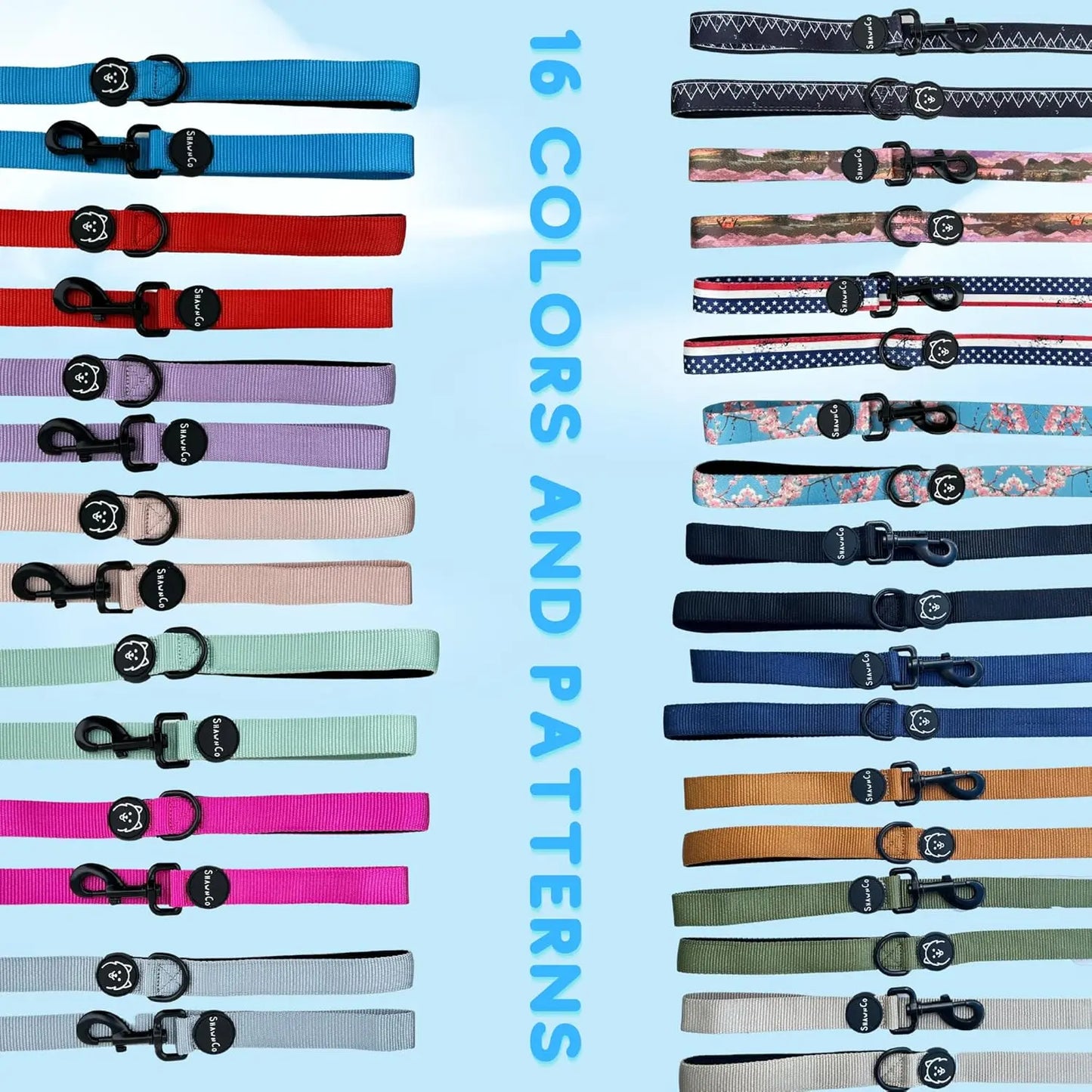 Shawnco | Dream Walk Dog Leash- Premium, Nylon Pet Leash with Soft Neoprene Handle for Small, Medium and Large Dogs