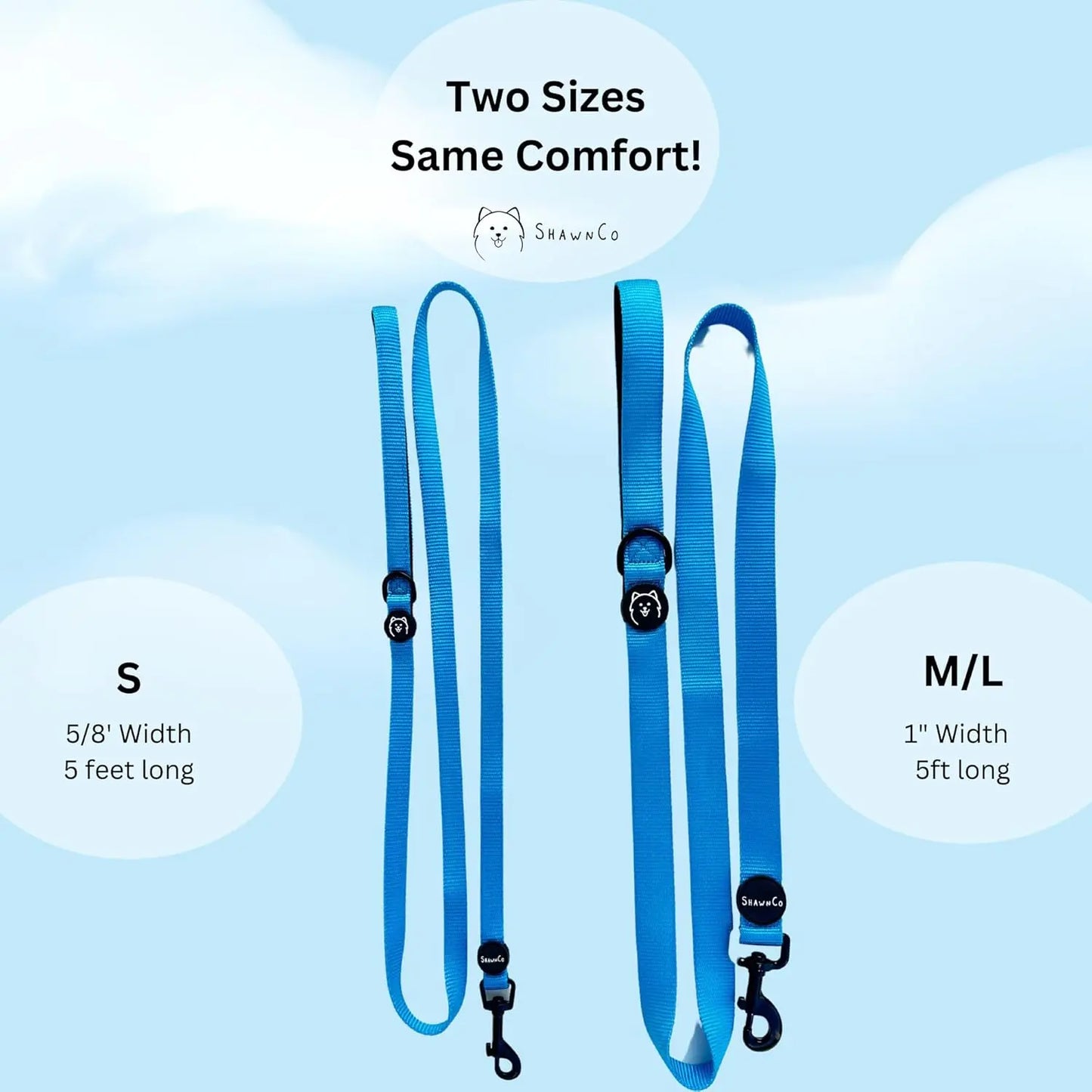 Shawnco | Dream Walk Dog Leash- Premium, Nylon Pet Leash with Soft Neoprene Handle for Small, Medium and Large Dogs