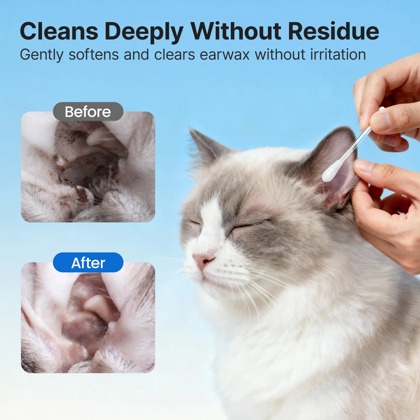 Pawfirst Pet Ear Cleaning Cotton Swabs 100 Pack, Individually Wrapped Break-To-Release Ear Swabs, Earwax & Odor Remover for Dogs & Cats, Aloe, Witch Hazel & Chamomile Formula