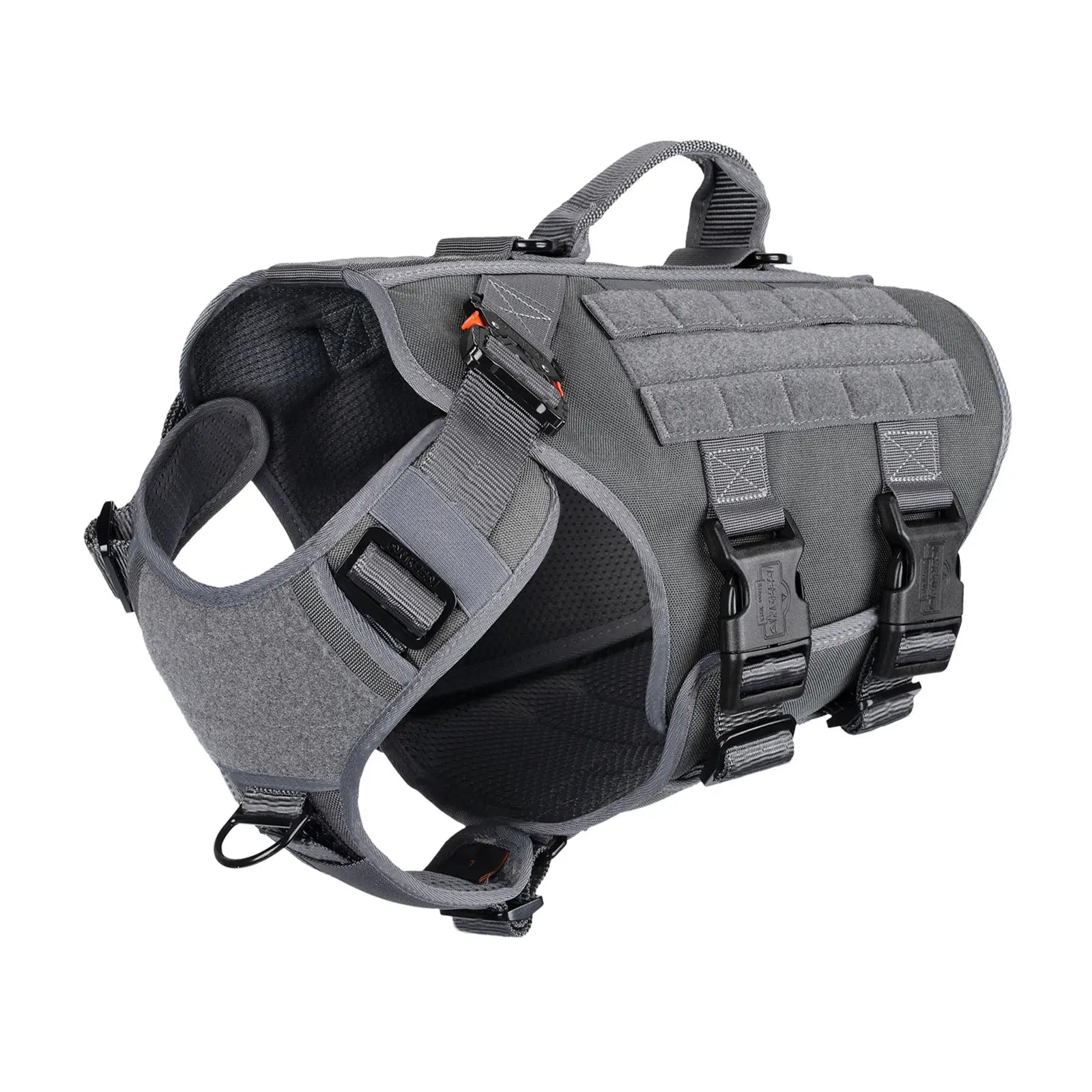 ICEFANG GN3 Tactical Dog Harness with 6X Buckle,Dog Molle Vest with Handle,3/4 Body Coverage,Hook and Loop Panel for ID Patch,No Pulling Front Clip