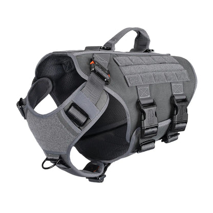 ICEFANG GN3 Tactical Dog Harness with 6X Buckle,Dog Molle Vest with Handle,3/4 Body Coverage,Hook and Loop Panel for ID Patch,No Pulling Front Clip