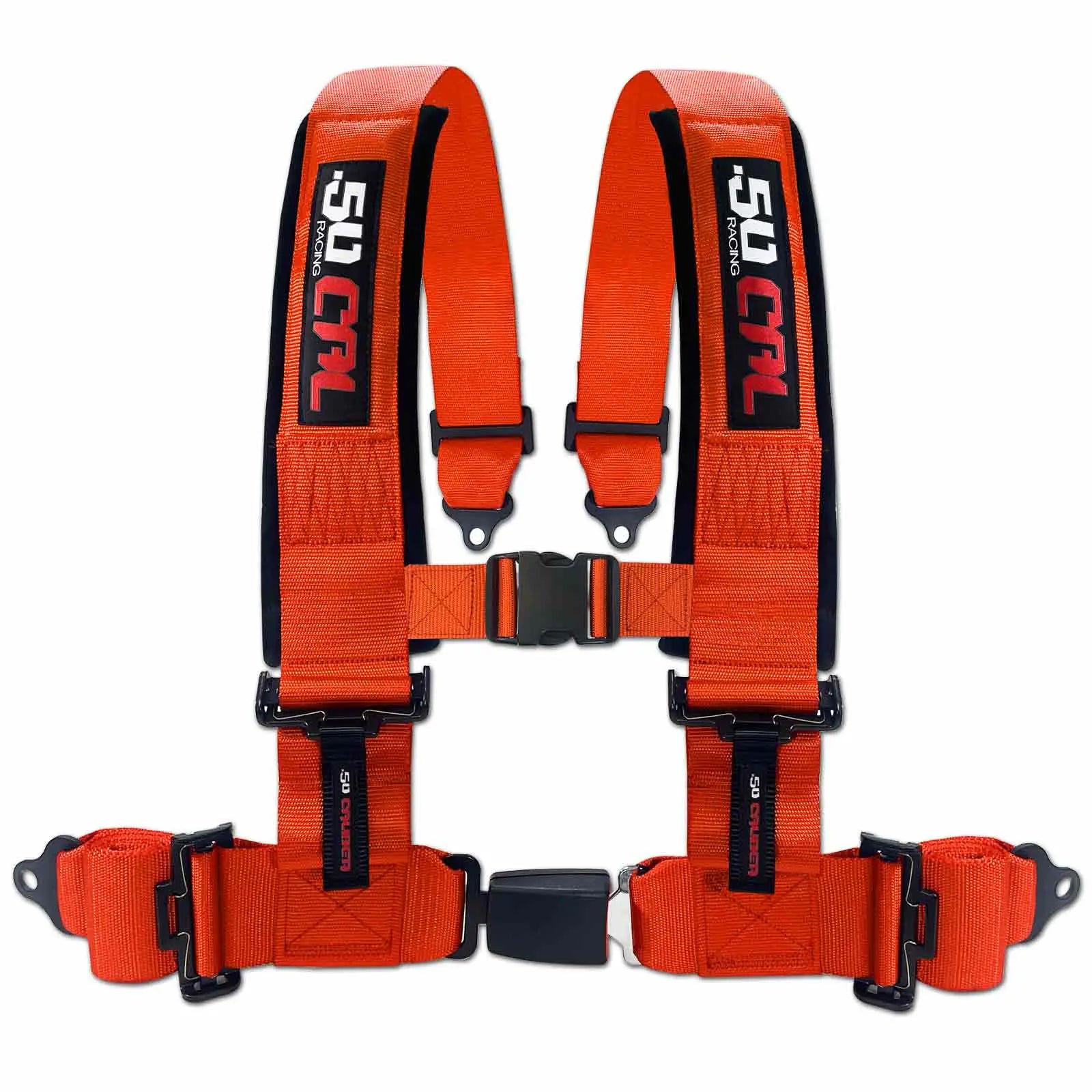 50 Caliber Racing 2" & 3" 4 Point Harness with Push Button Release Ultra Kush Padding for Comfort Adjustable for All Sizes