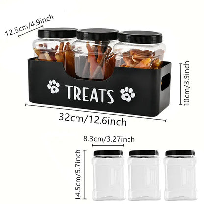 Pet Snack Dry Food Container Storage Box, Real Wood Handheld Feeding Food Holder Stand, Dog Cat Treats Organizer, Pine Material, Made in China