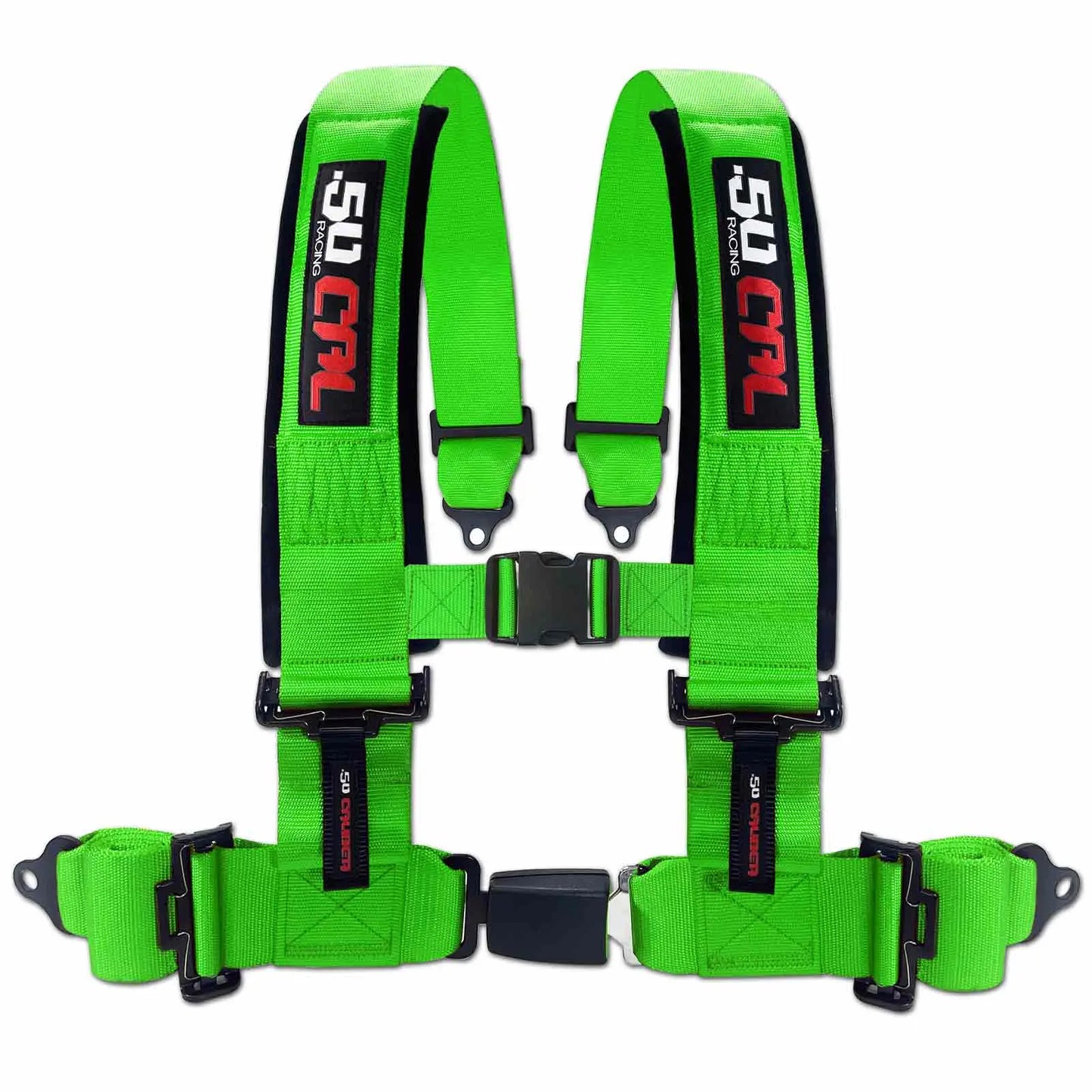 50 Caliber Racing 2" & 3" 4 Point Harness with Push Button Release Ultra Kush Padding for Comfort Adjustable for All Sizes