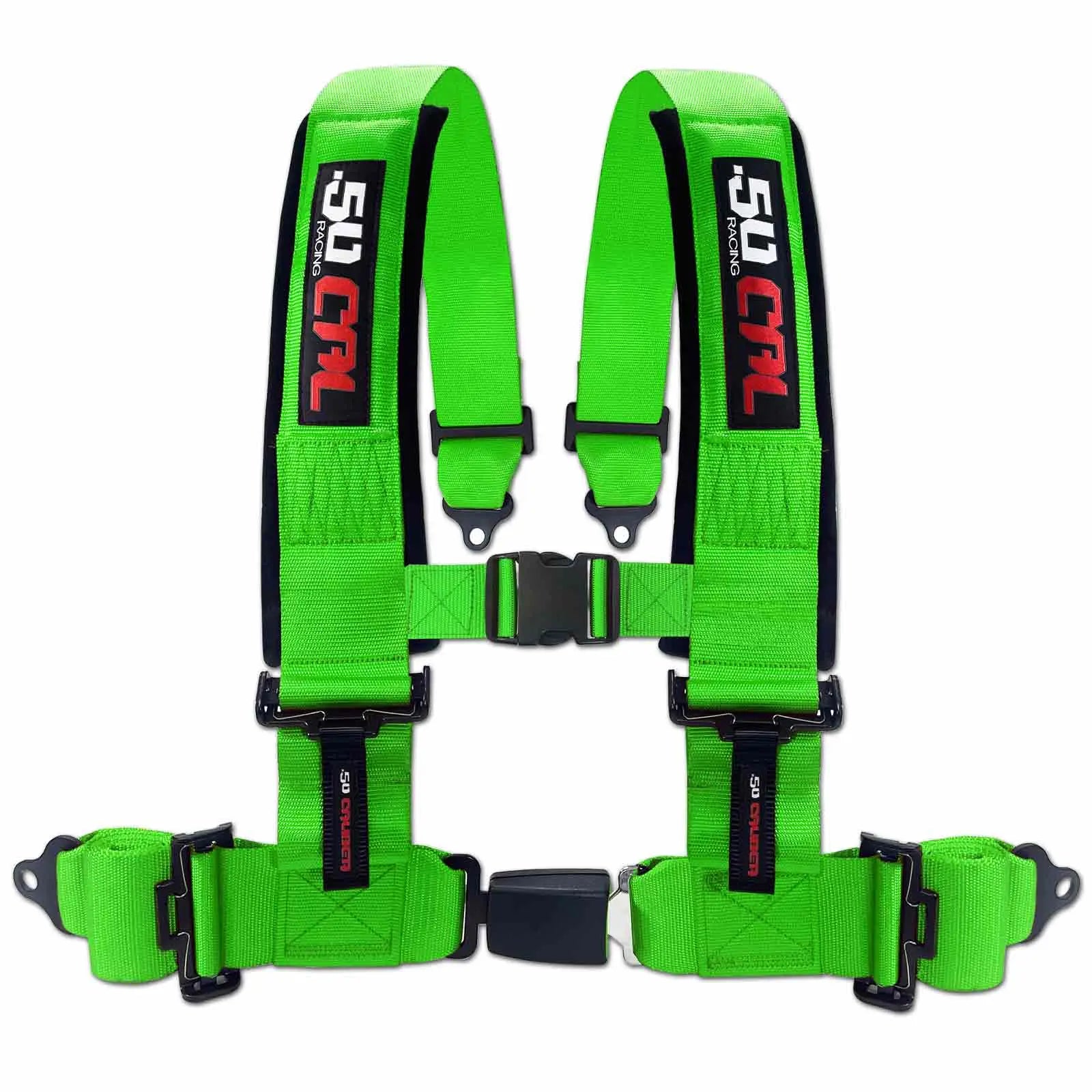 50 Caliber Racing 2" & 3" 4 Point Harness with Push Button Release Ultra Kush Padding for Comfort Adjustable for All Sizes