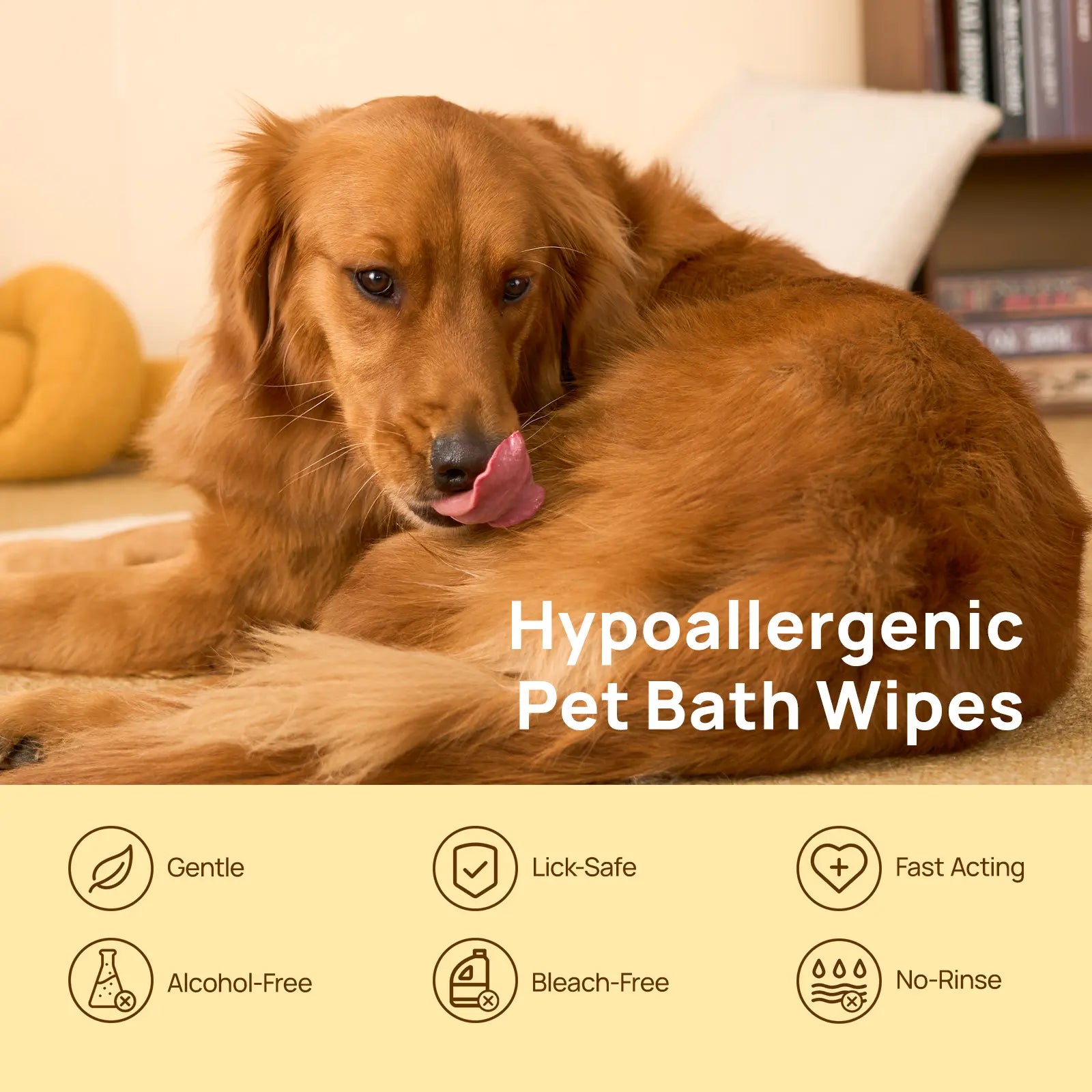 HICC PET Grooming Wipes - 20Pcs Disposable Dog & Cat Hair Removal Tool, Hypoallergenic No-Rinse, Deodorizing, Natural Oils Formulated, Sticky Hair Control, Outdoor Use Skin Care,Summervibes