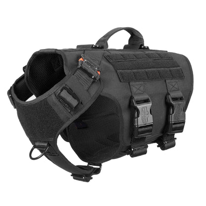 ICEFANG GN3 Tactical Dog Harness with 6X Buckle,Dog Molle Vest with Handle,3/4 Body Coverage,Hook and Loop Panel for ID Patch,No Pulling Front Clip