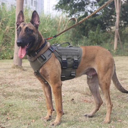 ICEFANG GN3 Tactical Dog Harness with 6X Buckle,Dog Molle Vest with Handle,3/4 Body Coverage,Hook and Loop Panel for ID Patch,No Pulling Front Clip