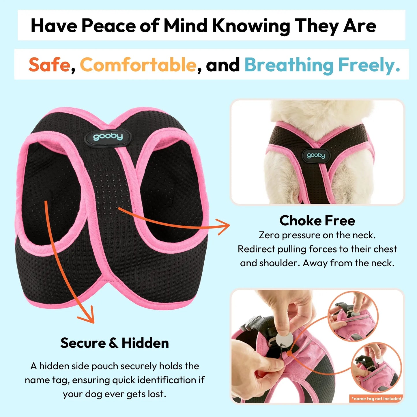 Gooby: Easy Fit X Dog Harness | Best No Escape & Choke-Free Step-In Dog Harness for Tiny Toy Breeds (XS), Small & Medium Dogs. Reflective | Lightweight | Moisture Wicking | Easy to Put on | Step in Design | Machine Washable