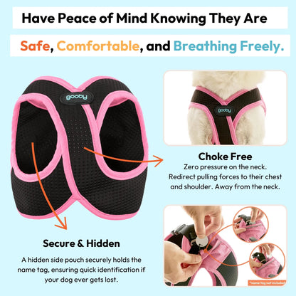 Gooby: Easy Fit X Dog Harness | Best No Escape & Choke-Free Step-In Dog Harness for Tiny Toy Breeds (XS), Small & Medium Dogs. Reflective | Lightweight | Moisture Wicking | Easy to Put on | Step in Design | Machine Washable