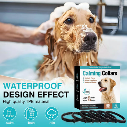 Pet Pulse Calming Collar for Dogs 6 Packs Dog Calming Pheromones Collar Separation Anxiety and Stress Relief anti Anxiety 60 Days Calm Pheromone Collars for Small Medium Large Dogs 25 Inch Adjustable Waterproof Summervibes