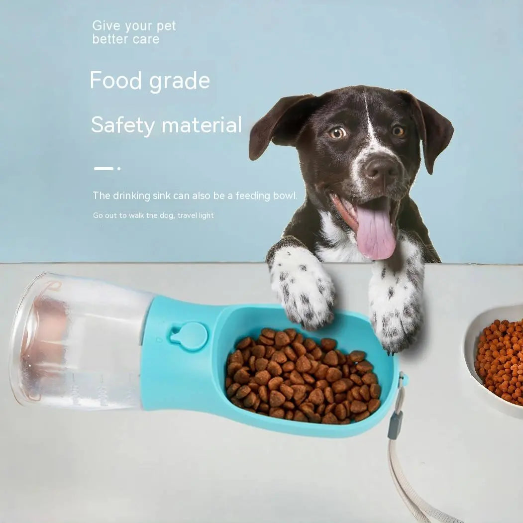 Multi-Functional Pet Water Bottle with Food Container, Portable Dog Drinking Fountain for Outdoor Walking Hiking Travel Puppy Supplies, Puppy Feeding Bottle