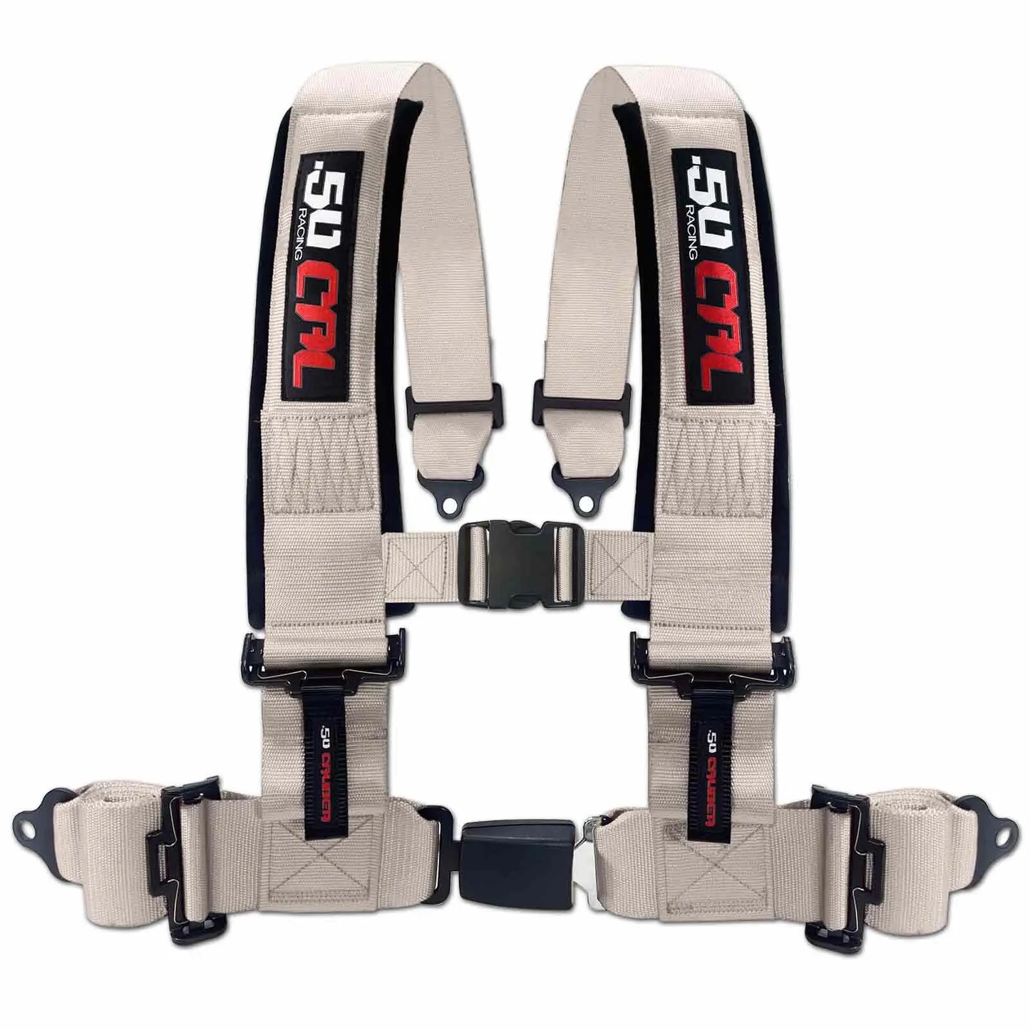 50 Caliber Racing 2" & 3" 4 Point Harness with Push Button Release Ultra Kush Padding for Comfort Adjustable for All Sizes