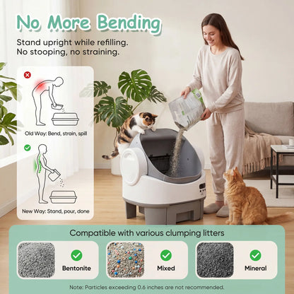 Warcat Next-Gen Automatic Open-Top Cat Litter Box Simplified Self-Cleaning Litter Box with Reliable Safety Sensors App-Free Design for Easy Use #Summervibes #Petlovers