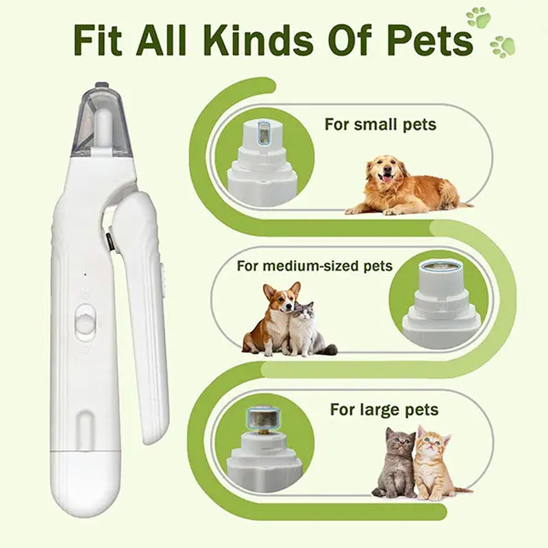 Summervibes Professional 2-in-1 Electric Nail Clipper and Grinder for Pets - Ultra Quiet, Rechargeable, and Efficient for Dogs and Cats of All Sizes