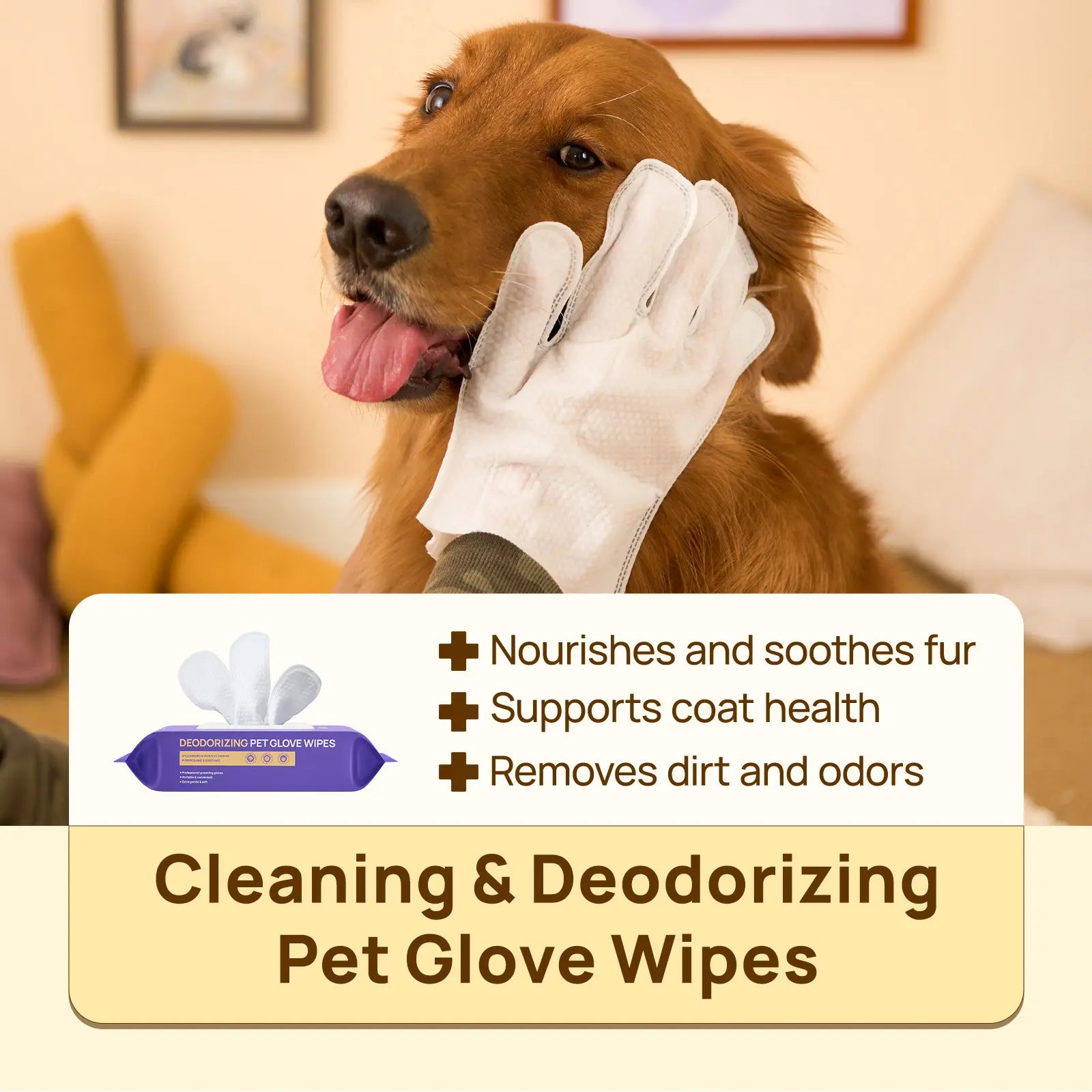 HICC PET Grooming Wipes - 20Pcs Disposable Dog & Cat Hair Removal Tool, Hypoallergenic No-Rinse, Deodorizing, Natural Oils Formulated, Sticky Hair Control, Outdoor Use Skin Care,Summervibes