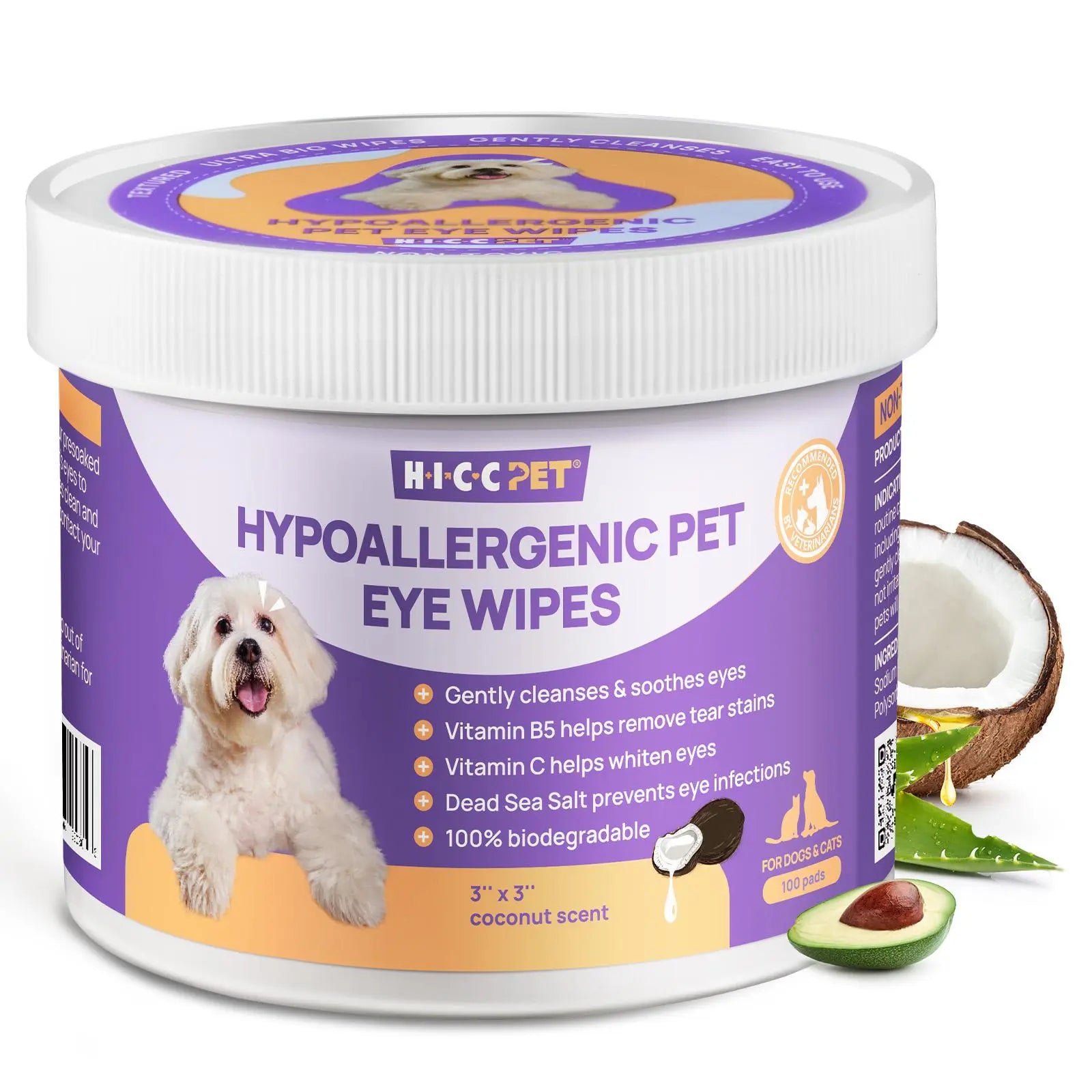 HICC PET Tear Stain Eye Balm Butter for Dogs - Coconut Oil Infused Grooming Product with Stain Lift, Cleaner, Removal, Hydrating Care to Cleanse, Soothe Surrounding Area for Brighter Look,#Summervibes #Petlover
