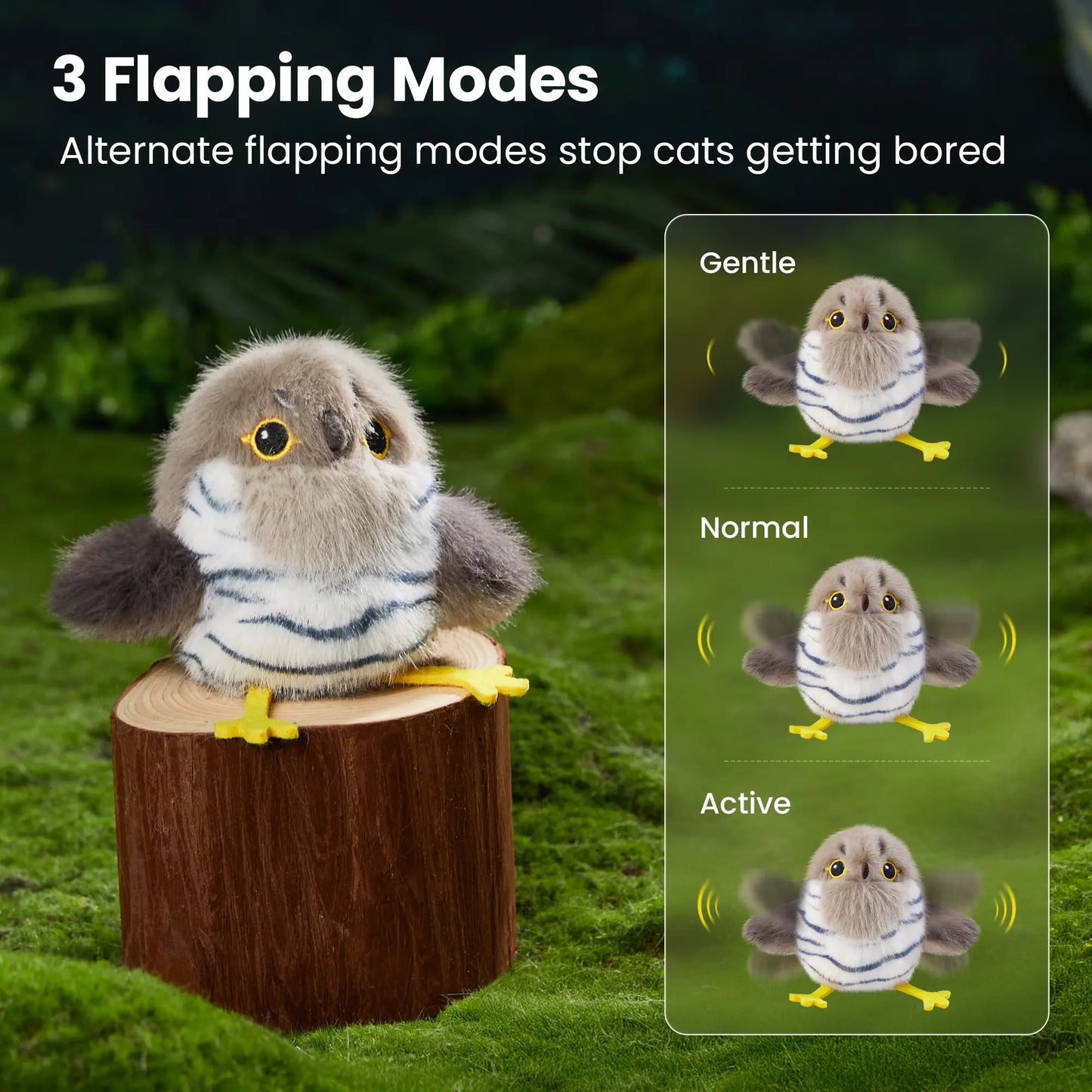 Potaroma Flapping Bird Cat Toy – Lifelike Chirping & Tweeting Interactive Catnip Toy, Rechargeable & Touch Activated, Perfect Exercise Toy for Kittens and Cats of All Breeds (5.1" – Cuckoo) #Summervibes #Petlovers