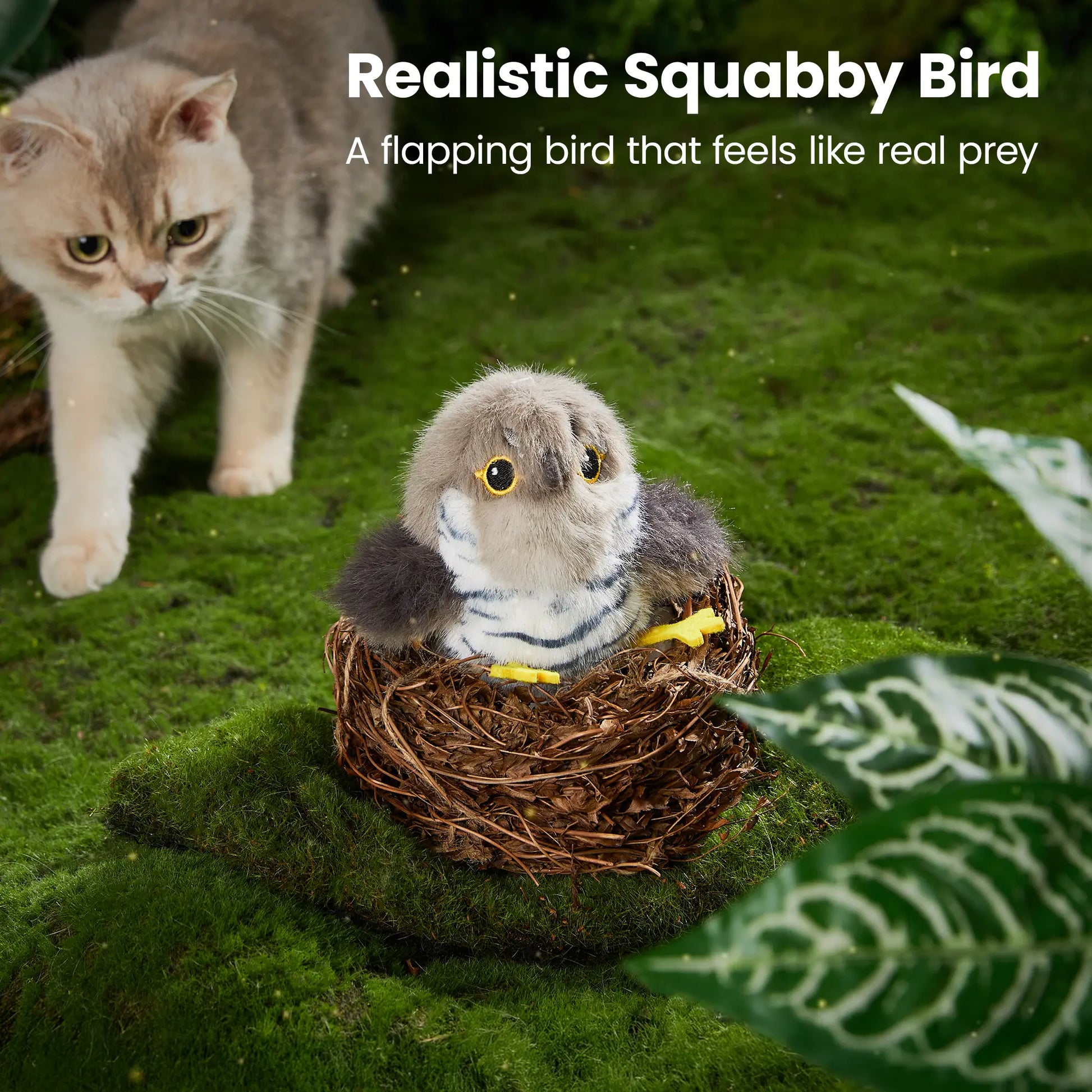 Potaroma Flapping Bird Cat Toy – Lifelike Chirping & Tweeting Interactive Catnip Toy, Rechargeable & Touch Activated, Perfect Exercise Toy for Kittens and Cats of All Breeds (5.1" – Cuckoo) #Summervibes #Petlovers