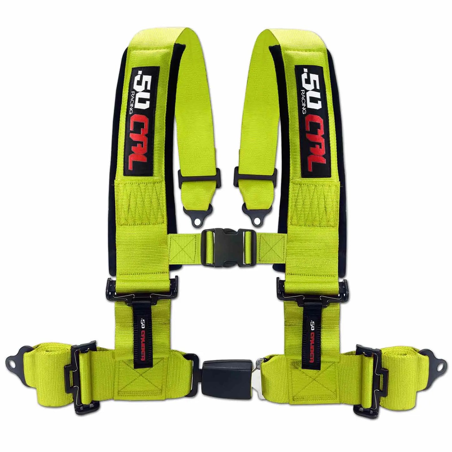 50 Caliber Racing 2" & 3" 4 Point Harness with Push Button Release Ultra Kush Padding for Comfort Adjustable for All Sizes