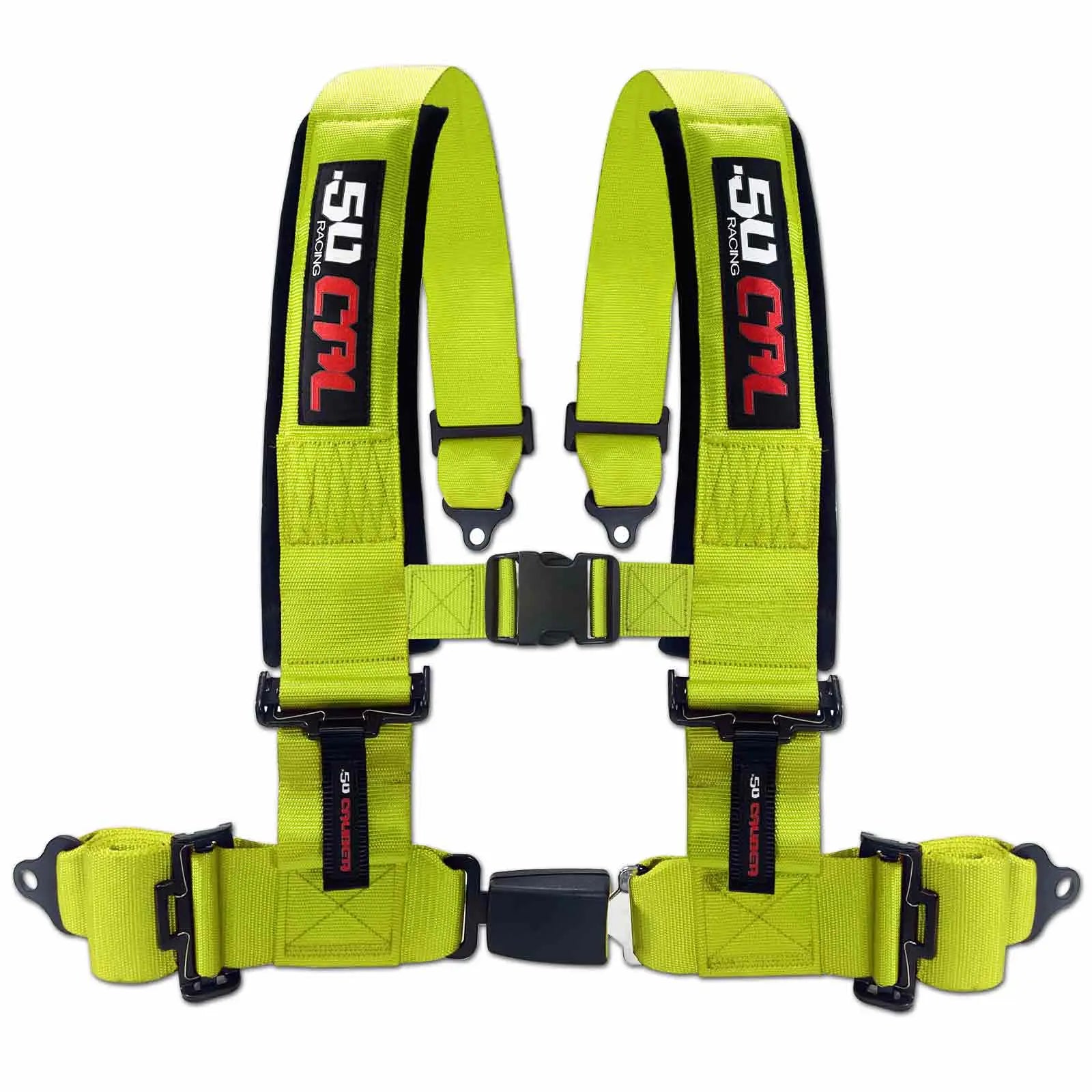 50 Caliber Racing 2" & 3" 4 Point Harness with Push Button Release Ultra Kush Padding for Comfort Adjustable for All Sizes