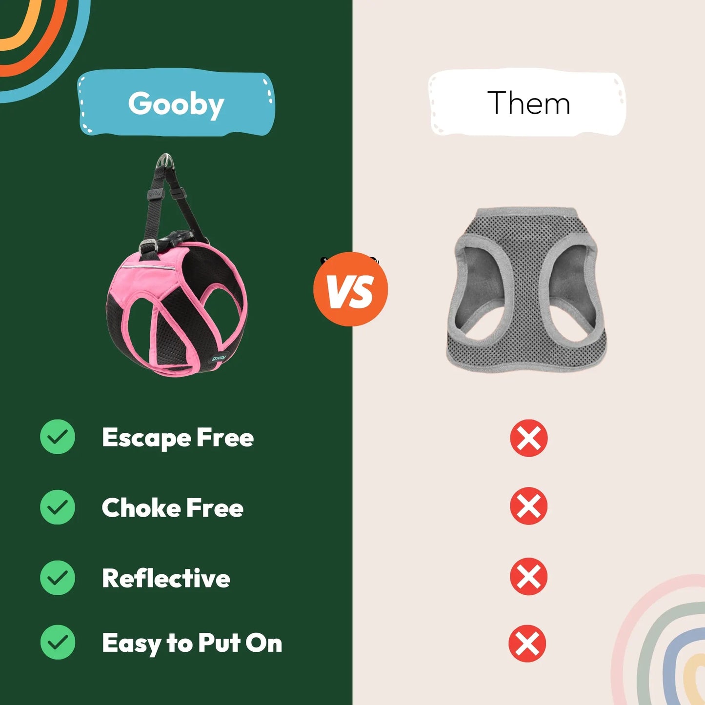 Gooby: Easy Fit X Dog Harness | Best No Escape & Choke-Free Step-In Dog Harness for Tiny Toy Breeds (XS), Small & Medium Dogs. Reflective | Lightweight | Moisture Wicking | Easy to Put on | Step in Design | Machine Washable