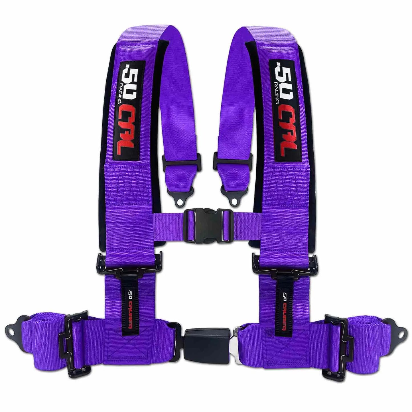 50 Caliber Racing 2" & 3" 4 Point Harness with Push Button Release Ultra Kush Padding for Comfort Adjustable for All Sizes