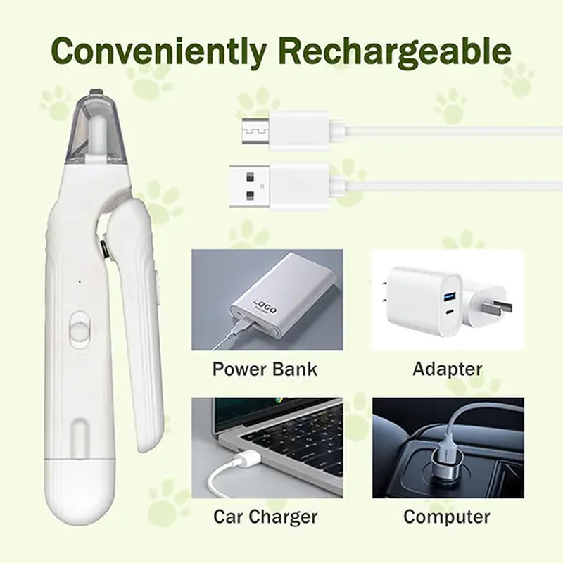 Summervibes Professional 2-in-1 Electric Nail Clipper and Grinder for Pets - Ultra Quiet, Rechargeable, and Efficient for Dogs and Cats of All Sizes