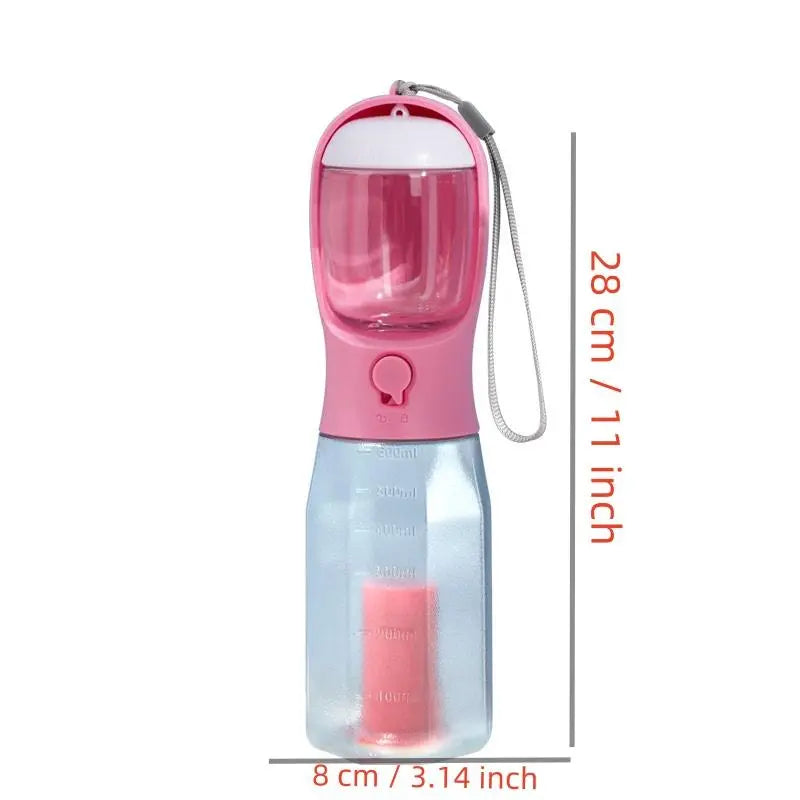 Multi-Functional Pet Water Bottle with Food Container, Portable Dog Drinking Fountain for Outdoor Walking Hiking Travel Puppy Supplies, Puppy Feeding Bottle