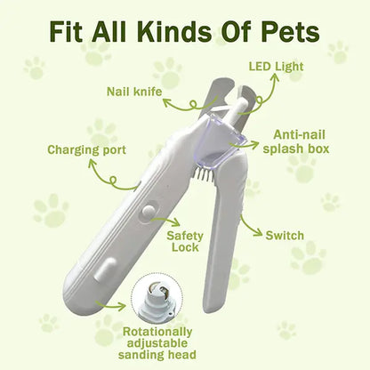 Summervibes Professional 2-in-1 Electric Nail Clipper and Grinder for Pets - Ultra Quiet, Rechargeable, and Efficient for Dogs and Cats of All Sizes