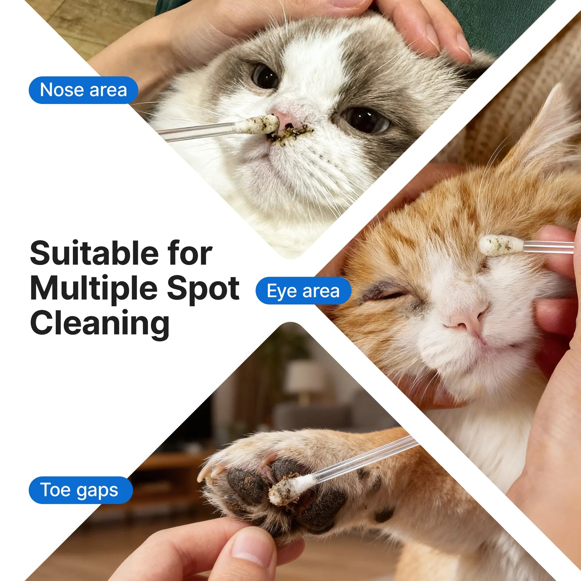 Pawfirst Pet Ear Cleaning Cotton Swabs 100 Pack, Individually Wrapped Break-To-Release Ear Swabs, Earwax & Odor Remover for Dogs & Cats, Aloe, Witch Hazel & Chamomile Formula