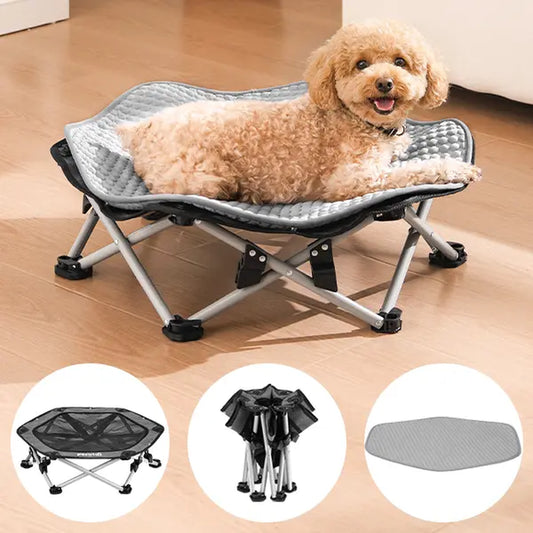 【Coupon】Pecute Foldable Elevated Dog Bed with Cooling Mat & Breathable Mesh – Orthopedic Pet Cot for Joint Support, Portable for Travel & Home, Non-Slip Washable Small Dog Bed for Indoor/Outdoor, Anxiety Relief for Dogs and Cats,Summervibes,Petlovers,Summ
