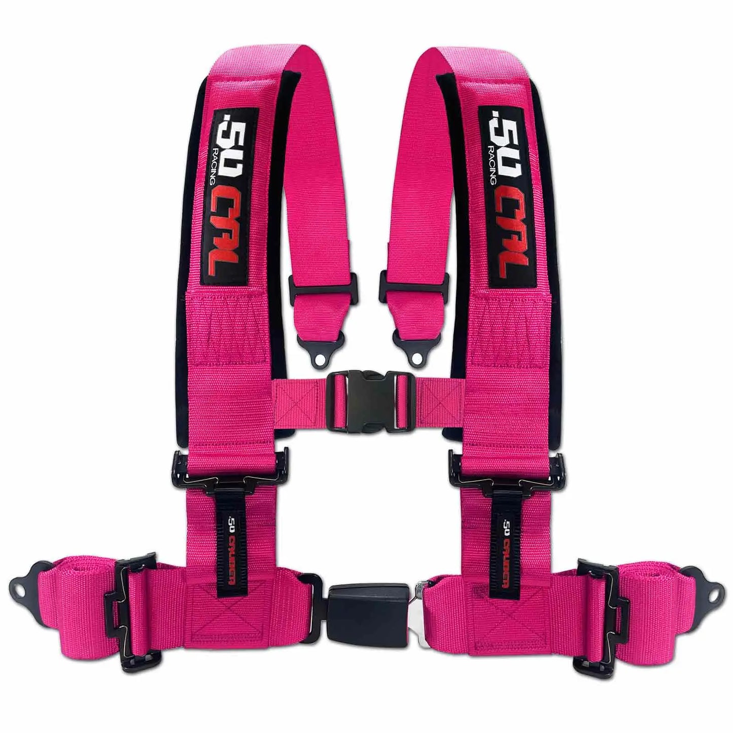 50 Caliber Racing 2" & 3" 4 Point Harness with Push Button Release Ultra Kush Padding for Comfort Adjustable for All Sizes