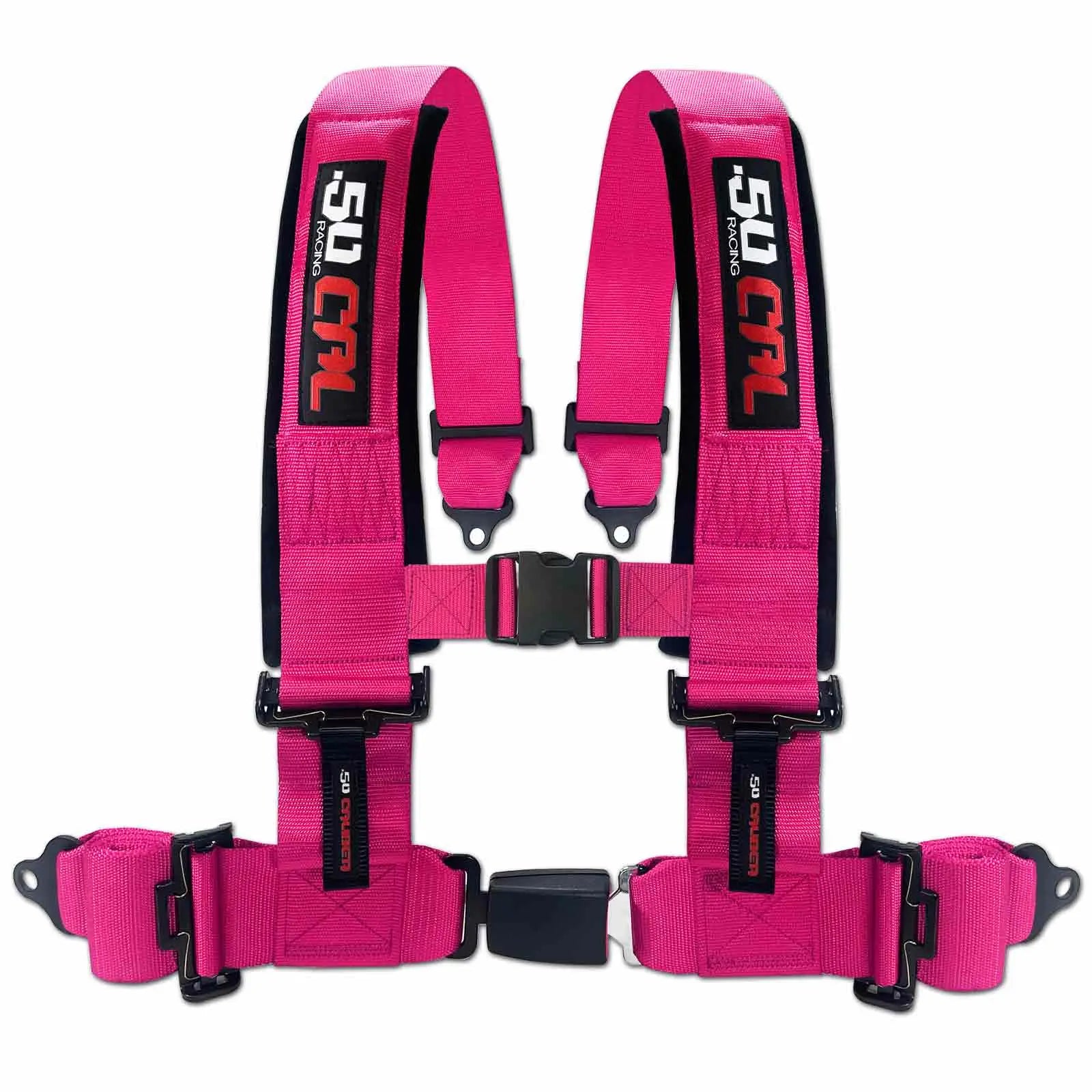 50 Caliber Racing 2" & 3" 4 Point Harness with Push Button Release Ultra Kush Padding for Comfort Adjustable for All Sizes