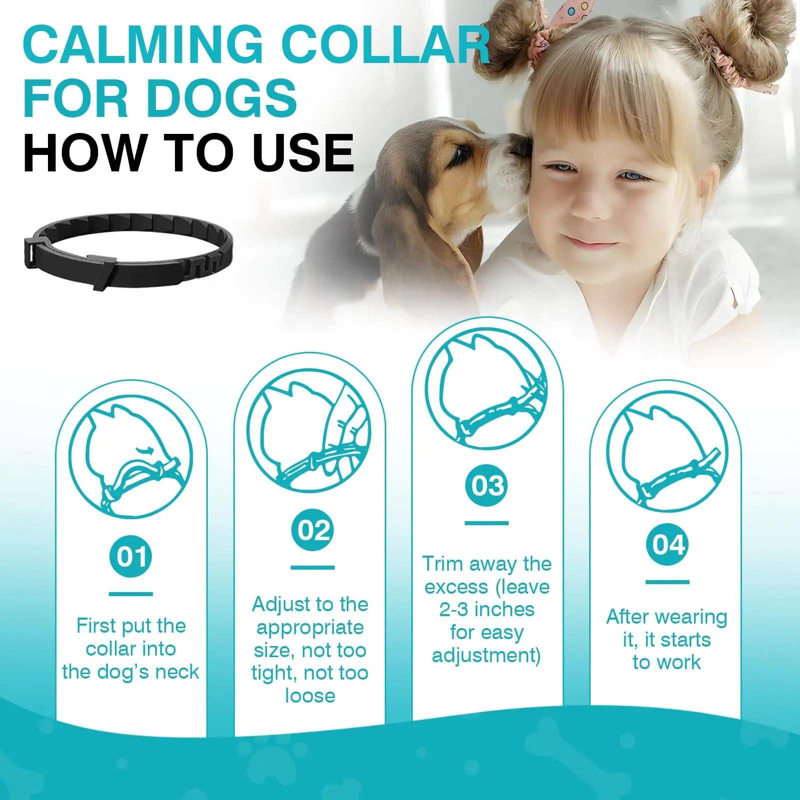Pet Pulse Calming Collar for Dogs 6 Packs Dog Calming Pheromones Collar Separation Anxiety and Stress Relief anti Anxiety 60 Days Calm Pheromone Collars for Small Medium Large Dogs 25 Inch Adjustable Waterproof Summervibes