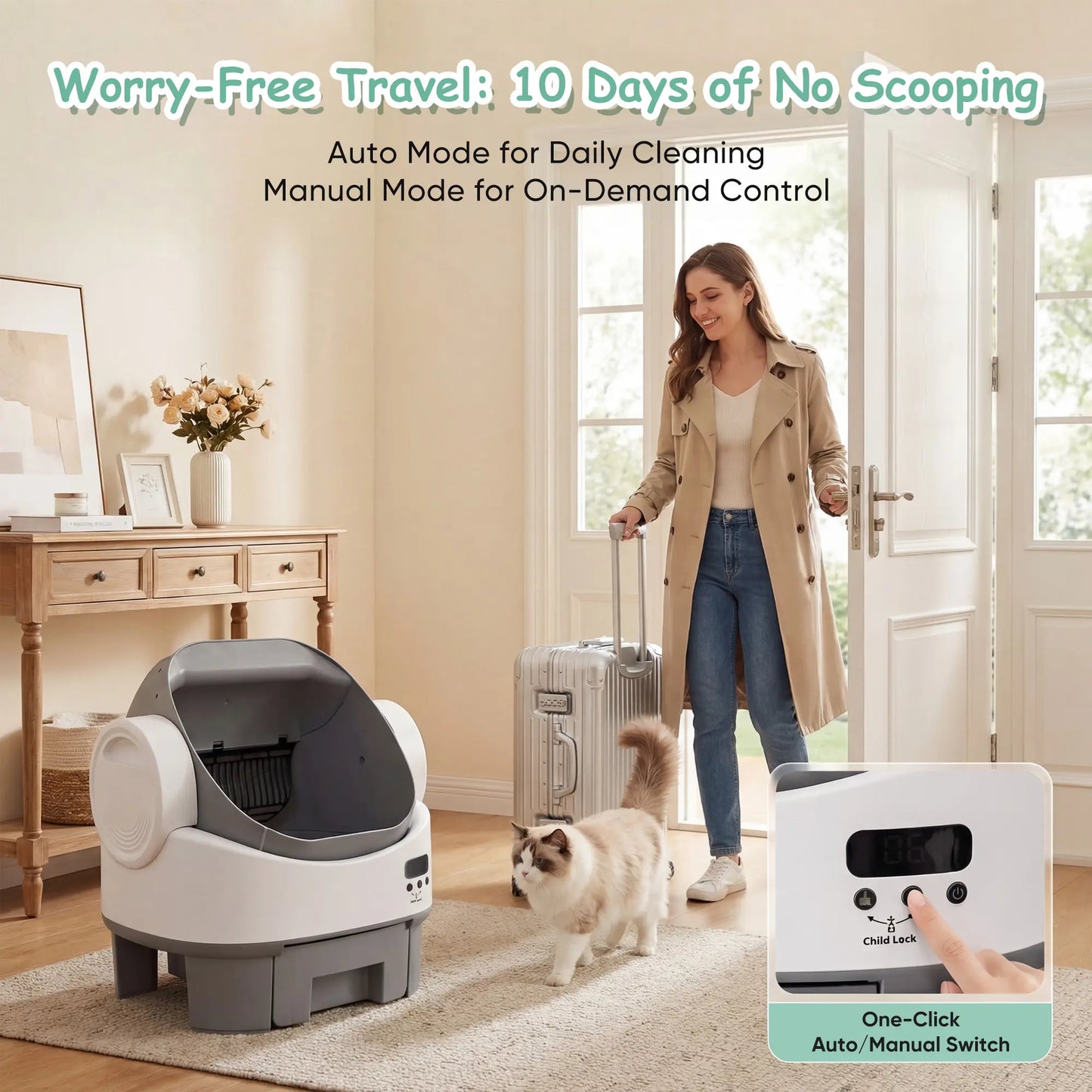 Warcat Next-Gen Automatic Open-Top Cat Litter Box Simplified Self-Cleaning Litter Box with Reliable Safety Sensors App-Free Design for Easy Use #Summervibes #Petlovers