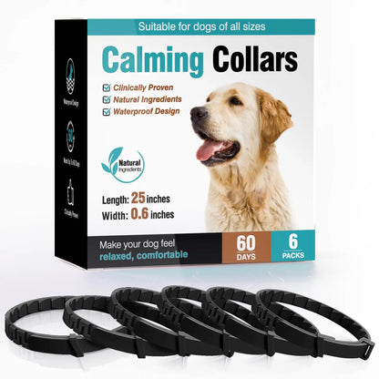 Pet Pulse Calming Collar for Dogs 6 Packs Dog Calming Pheromones Collar Separation Anxiety and Stress Relief anti Anxiety 60 Days Calm Pheromone Collars for Small Medium Large Dogs 25 Inch Adjustable Waterproof Summervibes