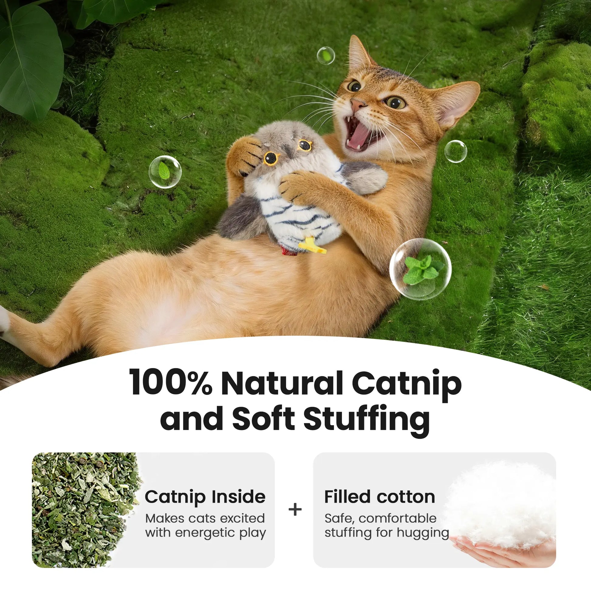 Potaroma Flapping Bird Cat Toy – Lifelike Chirping & Tweeting Interactive Catnip Toy, Rechargeable & Touch Activated, Perfect Exercise Toy for Kittens and Cats of All Breeds (5.1" – Cuckoo) #Summervibes #Petlovers