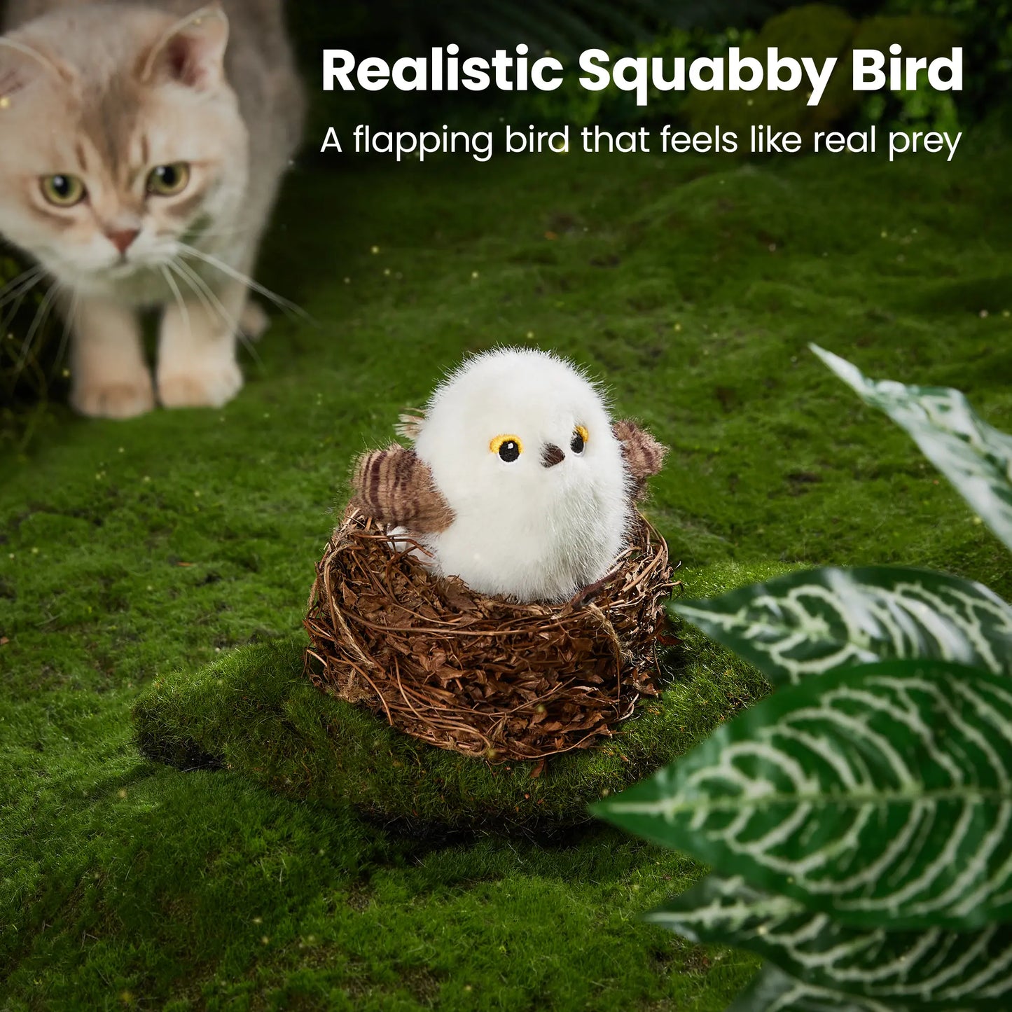 Potaroma Flapping Bird Cat Toy – Lifelike Chirping & Tweeting Interactive Catnip Toy, Rechargeable & Touch Activated, Perfect Exercise Toy for Kittens and Cats of All Breeds (5.1" – Cuckoo) #Summervibes #Petlovers