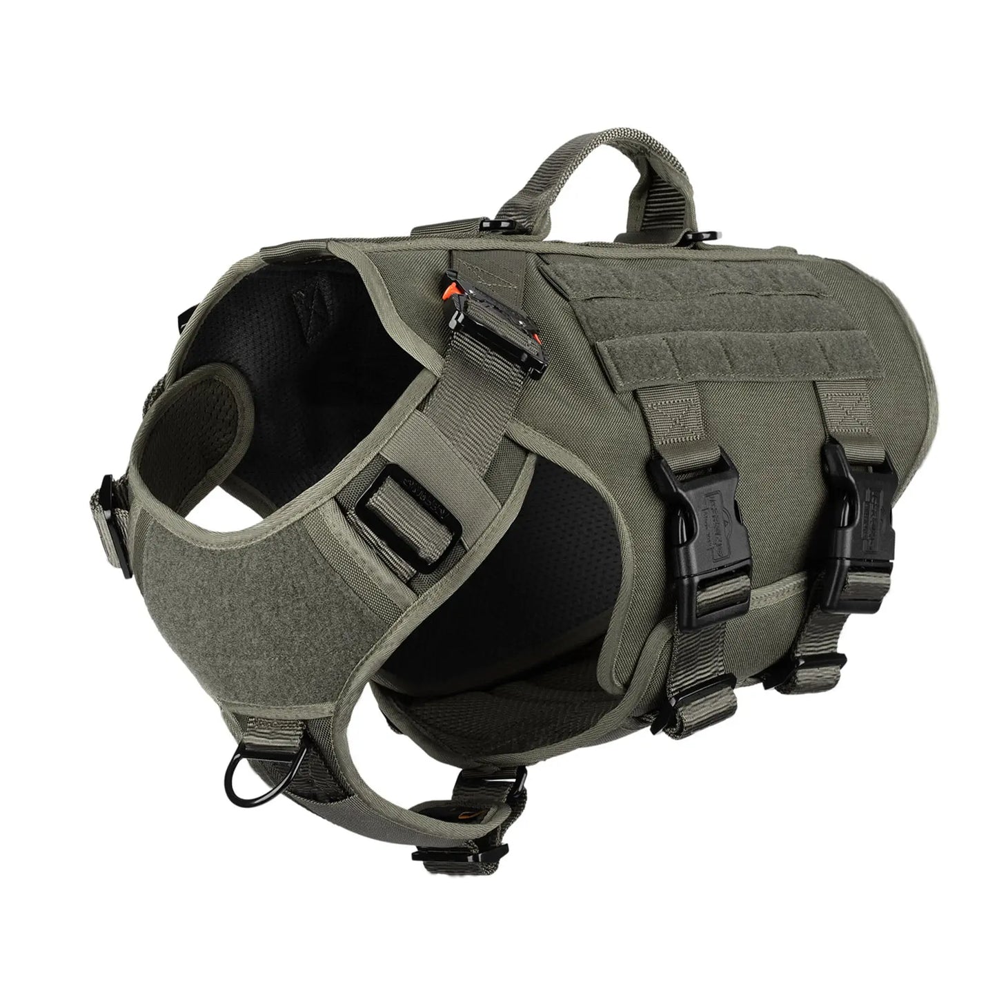ICEFANG GN3 Tactical Dog Harness with 6X Buckle,Dog Molle Vest with Handle,3/4 Body Coverage,Hook and Loop Panel for ID Patch,No Pulling Front Clip