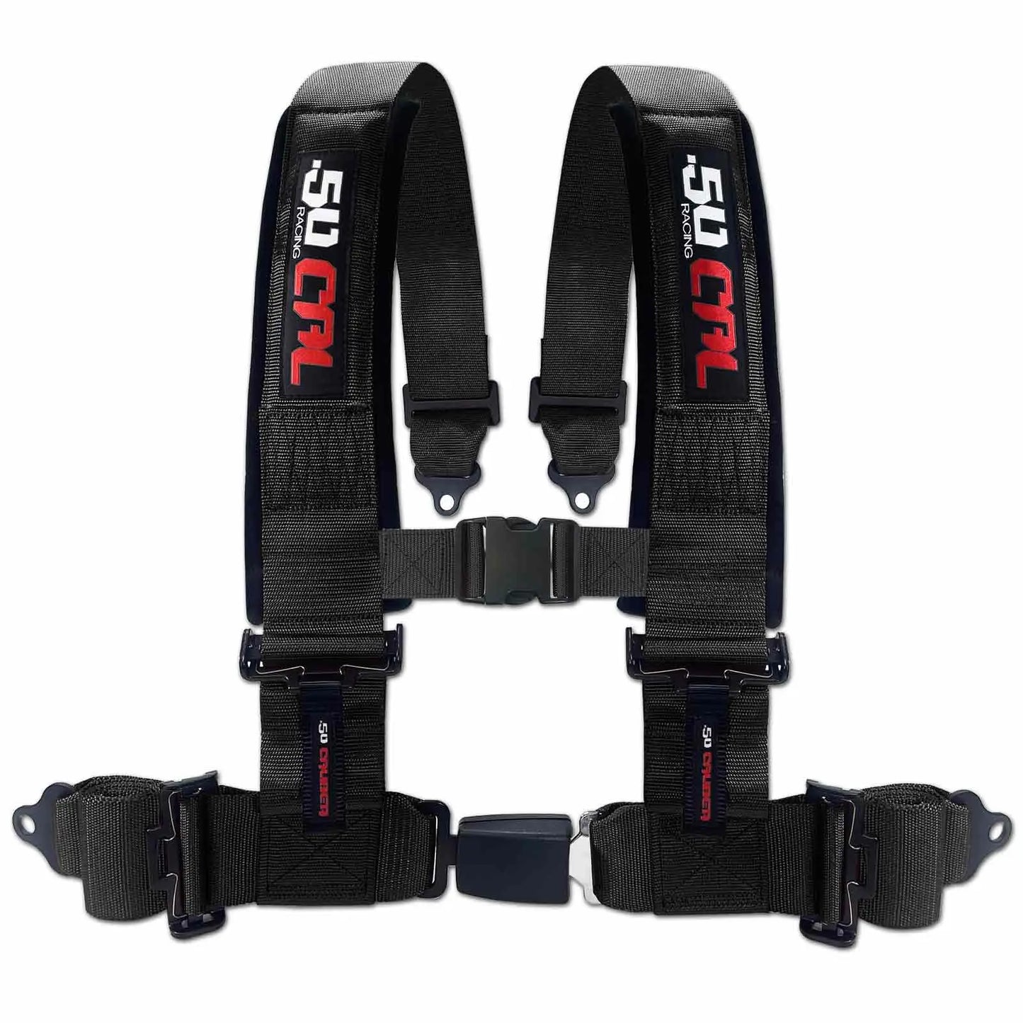 50 Caliber Racing 2" & 3" 4 Point Harness with Push Button Release Ultra Kush Padding for Comfort Adjustable for All Sizes