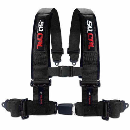 50 Caliber Racing 2" & 3" 4 Point Harness with Push Button Release Ultra Kush Padding for Comfort Adjustable for All Sizes